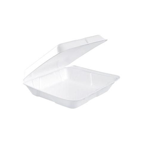 Foam Hinged Lid Containers, 7.5 x 8 x 2.2, White, 200/Carton. Picture 1