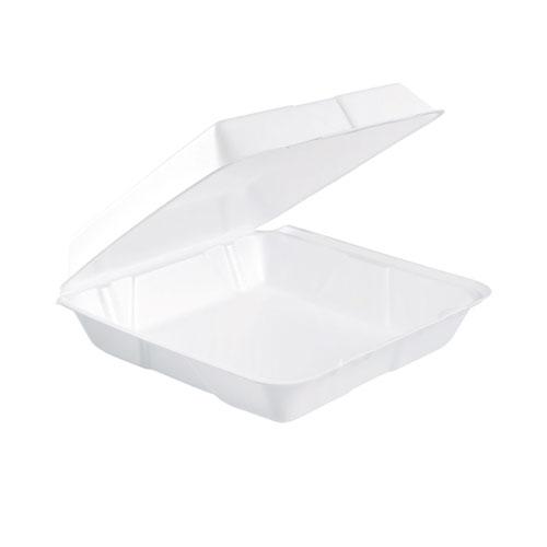 Foam Hinged Lid Containers, 9.25 x 9.5 x 3, 200/Carton. Picture 1