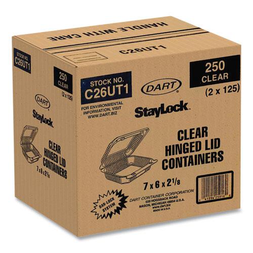 StayLock Clear Hinged Lid Containers, 6 x 7 x 2.1, Clear, Plastic, 125/Packs, 2 Packs/Carton. Picture 4