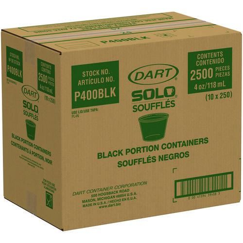 Polystyrene Portion Cups, 4 oz, Black, 250/Bag, 10 Bags/Carton. Picture 4