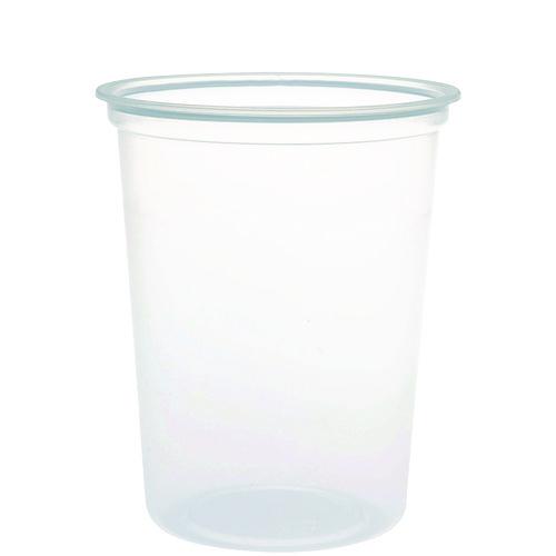 Microgourmet Plastic Deli Container, 32 oz, 4.7" Diameter x 5.7"h, Clear, 500/Carton. Picture 1
