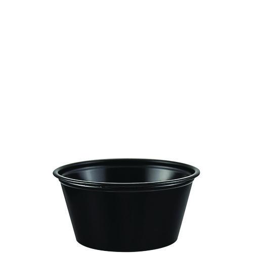 Polystyrene Portion Cups, 2 oz, Black, 250/Bag, 10 Bags/Carton. Picture 1