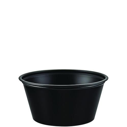 Polystyrene Portion Cups, 3.25 oz, Black, 250/Bag, 10 Bags/Carton. Picture 1