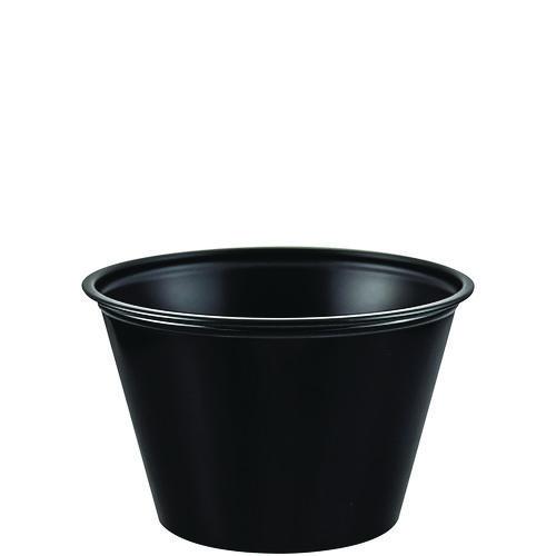 Polystyrene Portion Cups, 4 oz, Black, 250/Bag, 10 Bags/Carton. Picture 1