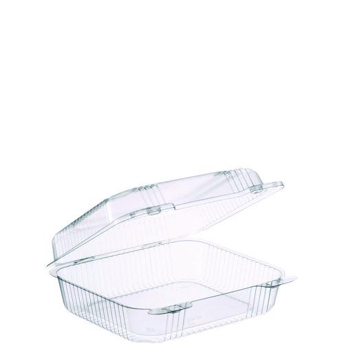 StayLock Clear Hinged Lid Containers, 7.8 x 8.3 x 3, Clear, Plastic, 125/Bag, 2 Bags/Carton. Picture 1