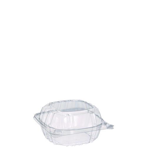 ClearSeal Hinged-Lid Plastic Containers, 5.8 x 6 x 3, Clear, Plastic, 125/Pack, 4 Packs/Carton. Picture 1