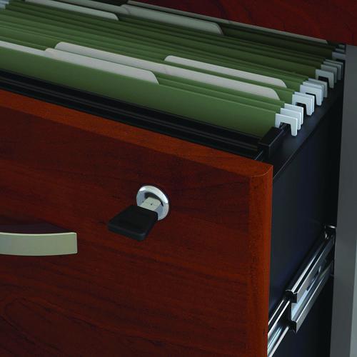 Series C Mobile Pedestal File, Left/Right, 3-Drawers: Box/Box/File, Legal/Letter/A4/A5, Cherry/Gray, 15.75" x 20.25" x 27.88". Picture 5