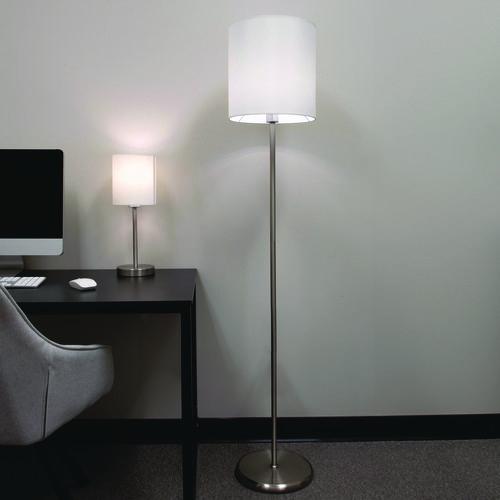Slim Line Lamp Set, Table 12.63" High and Floor 61.5" High, Silver. Picture 7