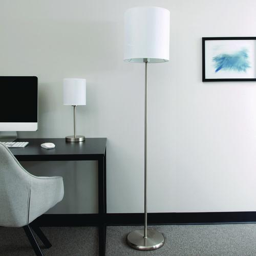 Slim Line Lamp Set, Table 12.63" High and Floor 61.5" High, Silver. Picture 11