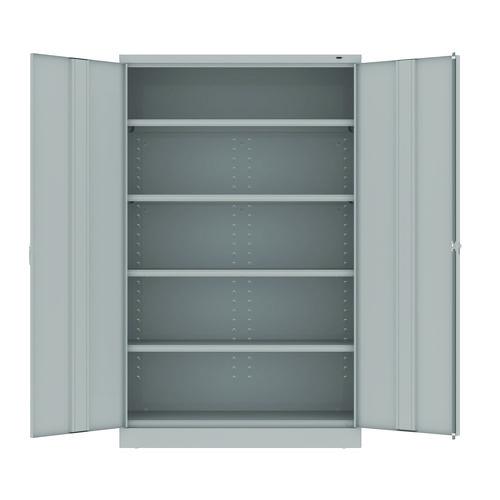Assembled Jumbo Steel Storage Cabinet, 48w x 18d x 78h, Light Gray. Picture 2