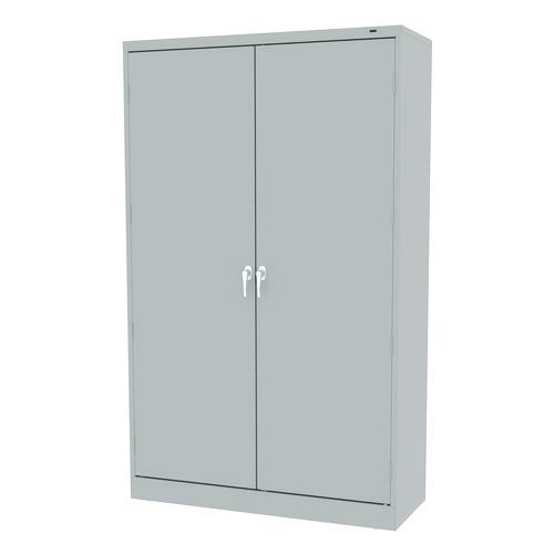 Assembled Jumbo Steel Storage Cabinet, 48w x 18d x 78h, Light Gray. Picture 3