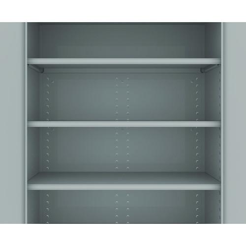 Assembled Jumbo Steel Storage Cabinet, 48w x 18d x 78h, Light Gray. Picture 4