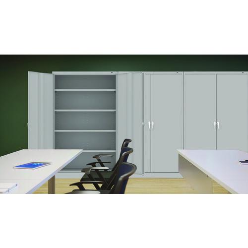 Assembled Jumbo Steel Storage Cabinet, 48w x 18d x 78h, Light Gray. Picture 6