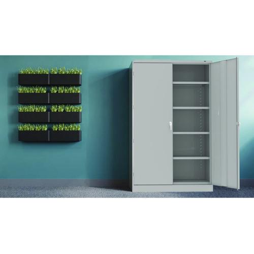 Assembled Jumbo Steel Storage Cabinet, 48w x 18d x 78h, Light Gray. Picture 7