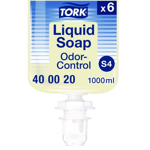 Odor-Control Hand Soap Liquid S4, Perfume Free, 1 L, 6/Carton. Picture 1