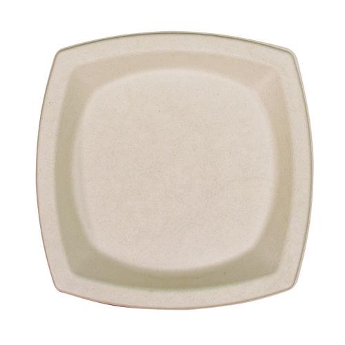 Compostable Fiber Dinnerware, ProPlanet Seal, Plate, 8.25 x 8.25, Tan, 500/Carton. Picture 1