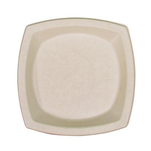 Compostable Fiber Dinnerware, ProPlanet Seal, Plate, 8.25 x 8.25, Tan, 125/Pack. Picture 1