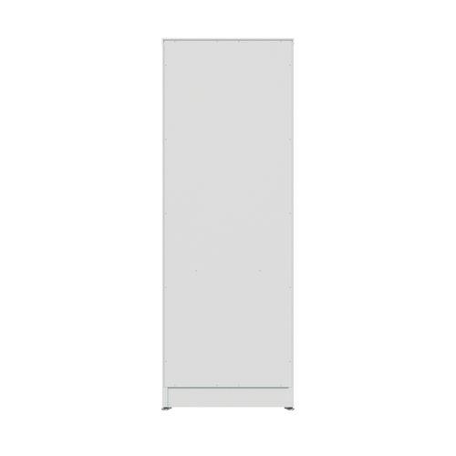 Three-Shelf Narrow-Footprint Bookcase, 15.75" x 11.42" x 44.33", White. Picture 3