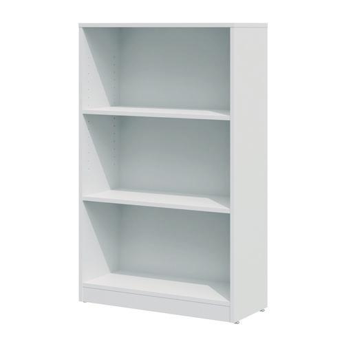 Three-Shelf Bookcase, 27.56" x 11.42" x 44.33", White. Picture 2