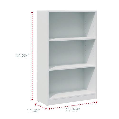 Three-Shelf Bookcase, 27.56" x 11.42" x 44.33", White. Picture 4