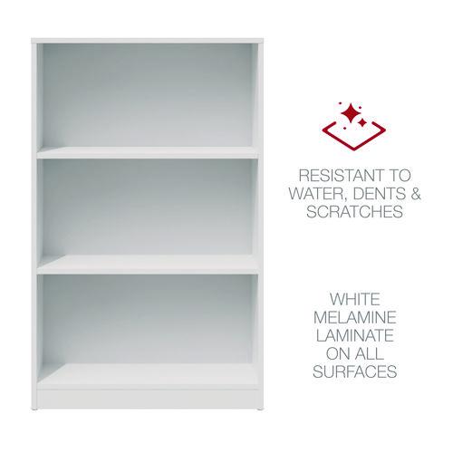 Three-Shelf Bookcase, 27.56" x 11.42" x 44.33", White. Picture 6