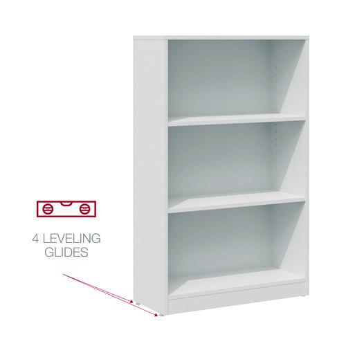 Three-Shelf Bookcase, 27.56" x 11.42" x 44.33", White. Picture 7