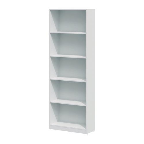 Five-Shelf Bookcase, 27.56" x 11.42" x 77.56", White. Picture 2