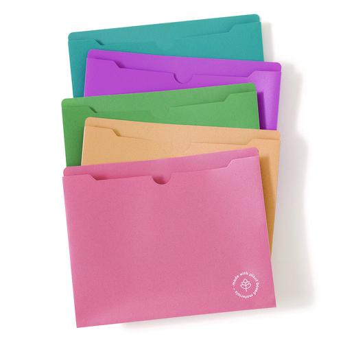 U-Eco Poly File Jackets, Straight Tab, Letter Size, Assorted, 10/Pack. Picture 1