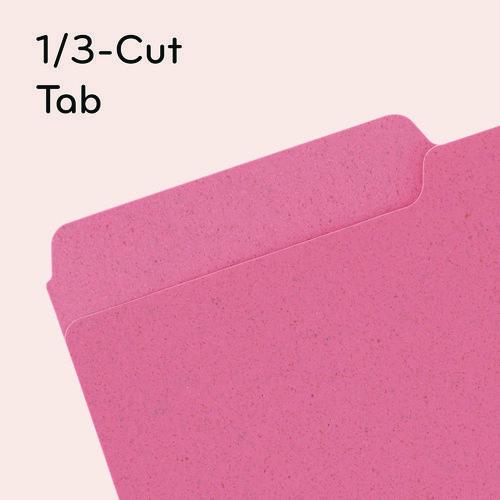 U-Eco Poly File Folders, 1/3 Cut Tabs: Assorted, Letter Size, 0.5" Expansion, Assorted Colors, 24/Pack. Picture 4