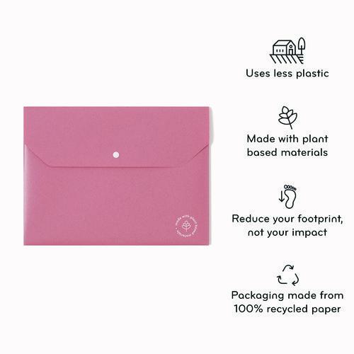 U-Eco Document Holder, 0.59" Expansion, 1 Section, Snap Button Closure, Letter Size, Assorted Colors, 10/Pack. Picture 2