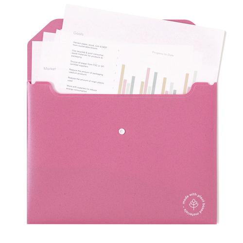 U-Eco Document Holder, 0.59" Expansion, 1 Section, Snap Button Closure, Letter Size, Assorted Colors, 10/Pack. Picture 5
