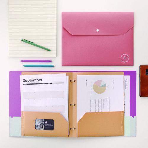 U-Eco Document Holder, 0.59" Expansion, 1 Section, Snap Button Closure, Letter Size, Assorted Colors, 10/Pack. Picture 8