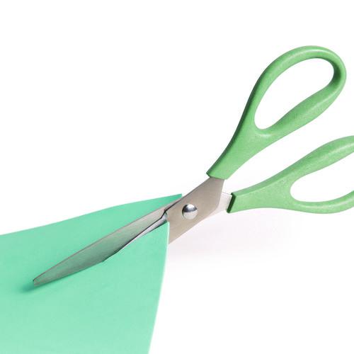 U-Eco Scissors, Concave Tip, 9.45" Long, 3" Cut Length, Assorted Straight Handle, 3/Pack. Picture 5