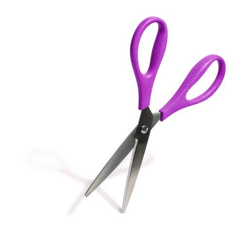 U-Eco Scissors, Concave Tip, 9.45" Long, 3" Cut Length, Assorted Straight Handle, 3/Pack. Picture 6