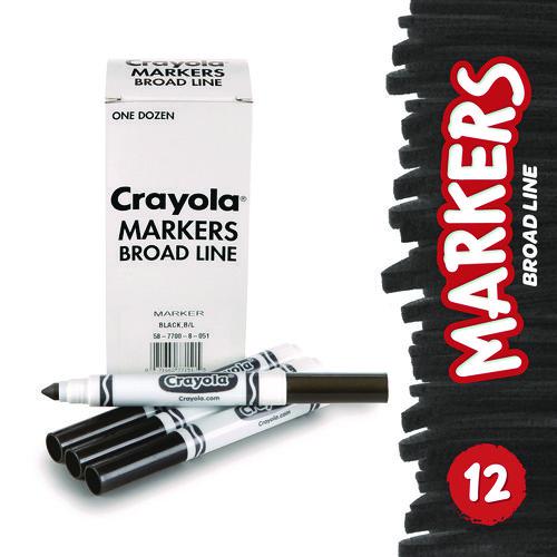 Bulk Broad Line Marker, Broad Bullet Tip, Black, 12/Box. Picture 3