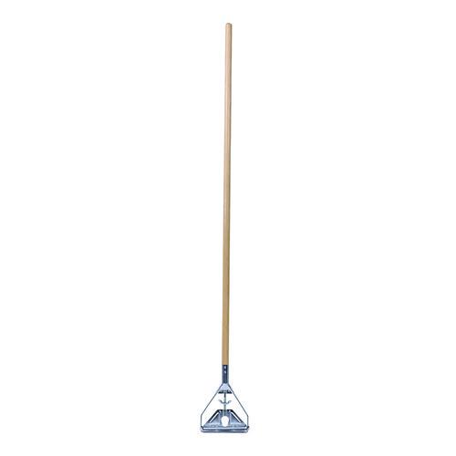 Quick Change Metal Head Mop Handle for No. 20 and Up Heads, 62" Wood Handle. Picture 1