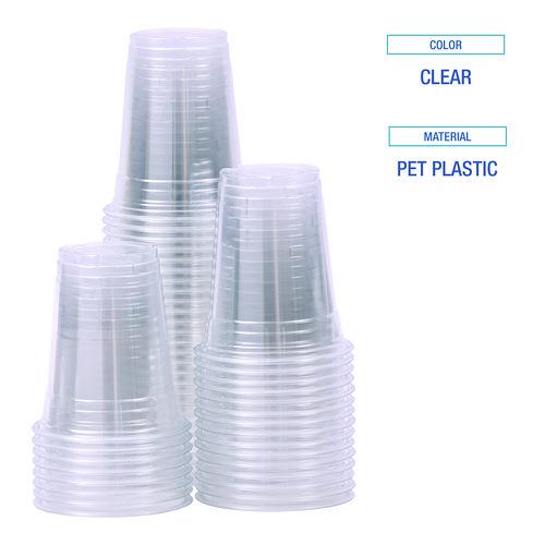 Clear Plastic Cold Cups, 12 oz, PET, 20 Cups/Sleeve, 50 Sleeves/Carton. Picture 4