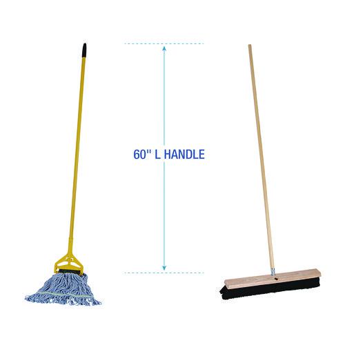 Cleaning Kit, Medium Blue Cotton/Rayon/Synthetic Head, 60" Natural/Yellow Wood/Metal Handle. Picture 2