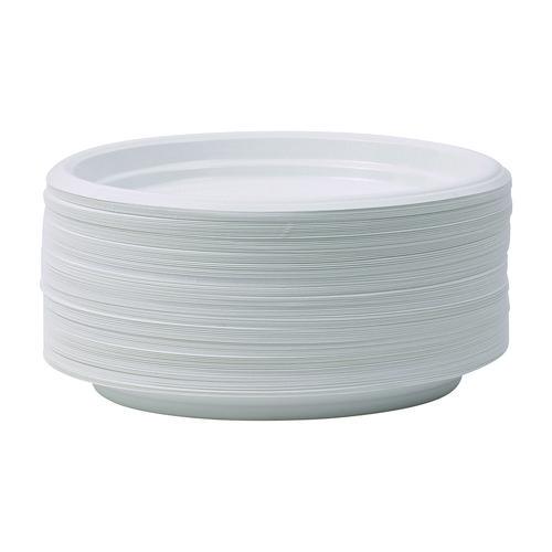 Hi-Impact Plastic Dinnerware, Plate, 9" dia, White, 500/Carton. Picture 9