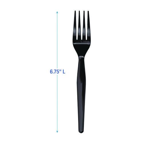 Heavyweight Polystyrene Cutlery, Fork, Black, 1000/Carton. Picture 3