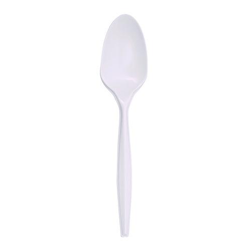 Mediumweight Polypropylene Cutlery, Teaspoon, White, 1000/Carton. Picture 2