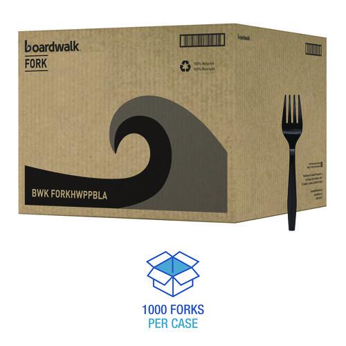Heavyweight Polypropylene Cutlery, Fork, Black, 1000/Carton. Picture 4