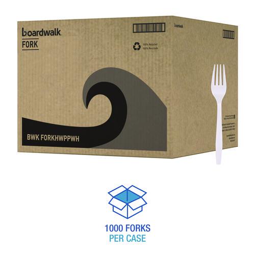Heavyweight Polypropylene Cutlery, Fork, White, 1000/Carton. Picture 4