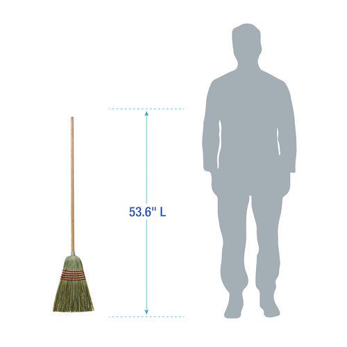 Corn/Fiber Brooms, Corn/Yucca Bristles, 53.5" Overall Length, Natural, 6/Carton. Picture 3
