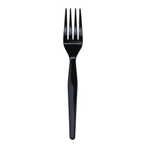 Heavyweight Polystyrene Cutlery, Fork, Black, 1000/Carton. Picture 2