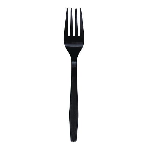 Heavyweight Polypropylene Cutlery, Fork, Black, 1000/Carton. Picture 2