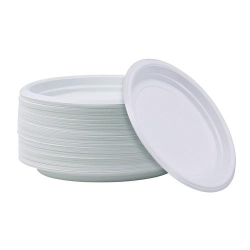 Hi-Impact Plastic Dinnerware, Plate, 9" dia, White, 500/Carton. Picture 8