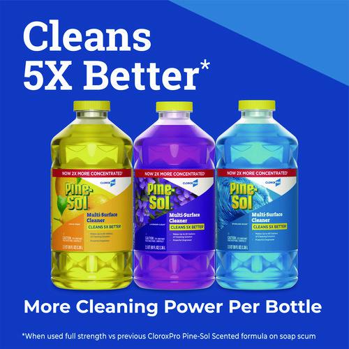 CloroxPro Multi-Surface Cleaner Concentrated, Lemon Fresh Scent, 80 oz Bottle, 3/Carton. Picture 4