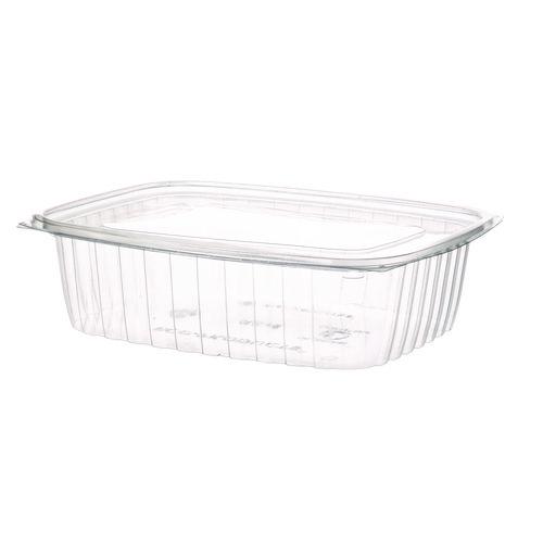 Renewable and Compostable Rectangular Deli Containers, 48 oz, 8 x 6 x 2, Clear, Plastic, 50/Pack, 4 Packs/Carton. Picture 1