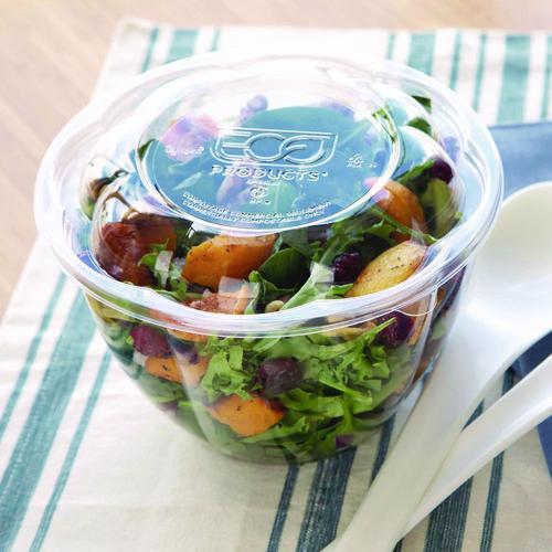 Salad Bowls, 48 oz, 6.69" Diameter x 4.38"h, Clear, Plastic, 300/Carton. Picture 3
